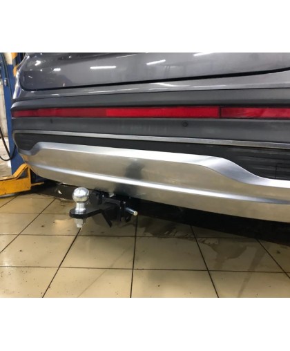 Фаркоп для Hyundai Santa Fe 2021-2023 установка без снятия и выреза бампера. Тип шара: E.