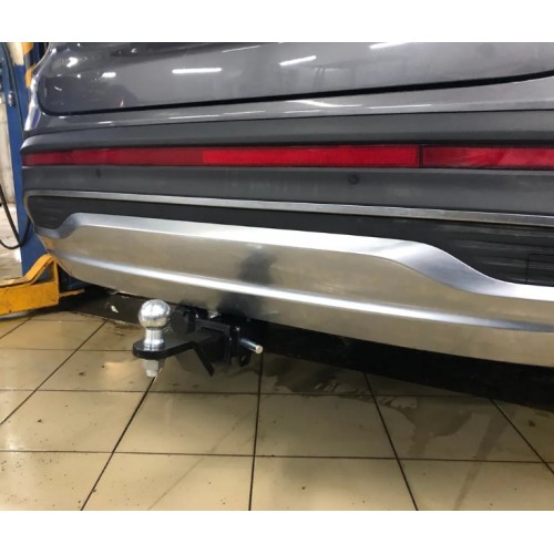 Фаркоп для Hyundai Santa Fe 2021-2023 установка без снятия и выреза бампера. Тип шара: E.