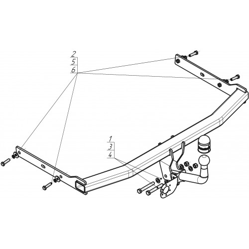 Фаркоп с оцинкованным шаром на Chevrolet TrailBlazer 2021-2026