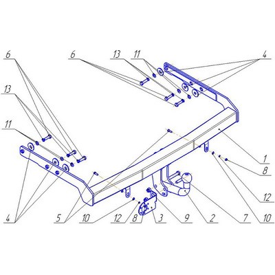 Фаркоп на VW Шаран 2000-2010