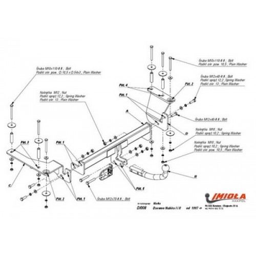 Фаркоп Imiola D.008 на Део Нубира универсал Фаркоп Imiola D.008 на Део Нубира универсал