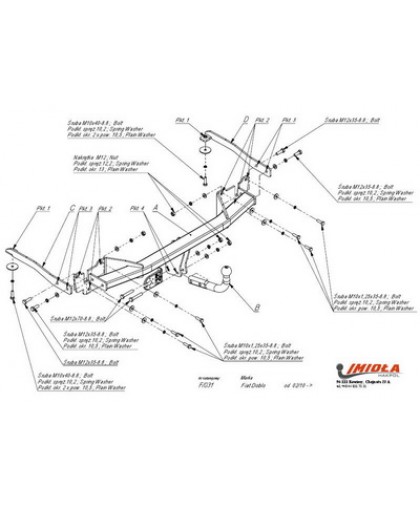 Фаркоп Imiola F.031 для Фиат Добло 2 европа 2010-