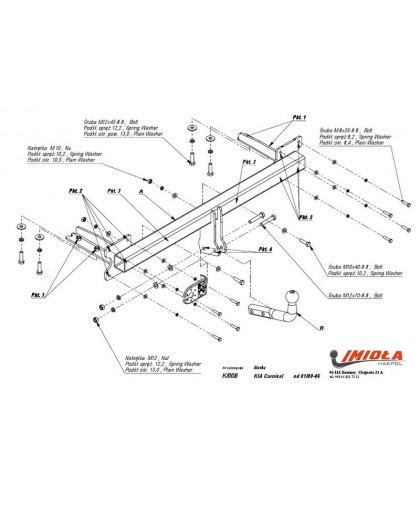 Фаркоп Imiola K.008 для Киа Картнивал (UP) (1999-2006) (2000/80) Фаркоп Imiola K.008 для Киа Картнивал (UP) (1999-2006) (2000/80)