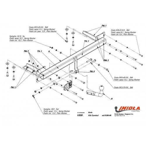 Фаркоп Imiola K.008 для Киа Картнивал (UP) (1999-2006) (2000/80) Фаркоп Imiola K.008 для Киа Картнивал (UP) (1999-2006) (2000/80)
